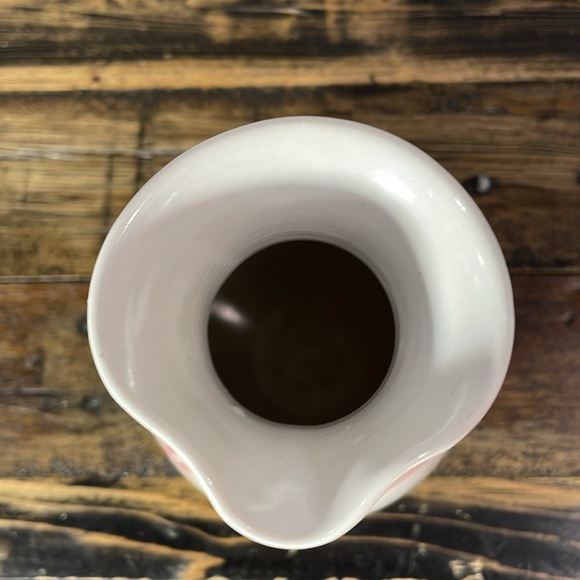 Pottery vessel with pouring spout.  Whimsical floral pattern. - Picture 12 of 14